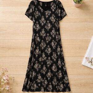 Roman’s 26/28 2X Rayon Maxi Length Floral Print Dress